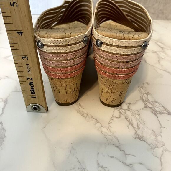 Lucky Brand Wedge Sandals Women Sz 10M Pink Cork Platform Summer - Picture 6 of 14